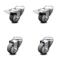 Service Caster 3 Inch Thermoplastic Rubber Swivel Bolt Hole Caster Set with 2 Total Lock Brake SCC-BHTTL20S314-TPRB-2-S-2